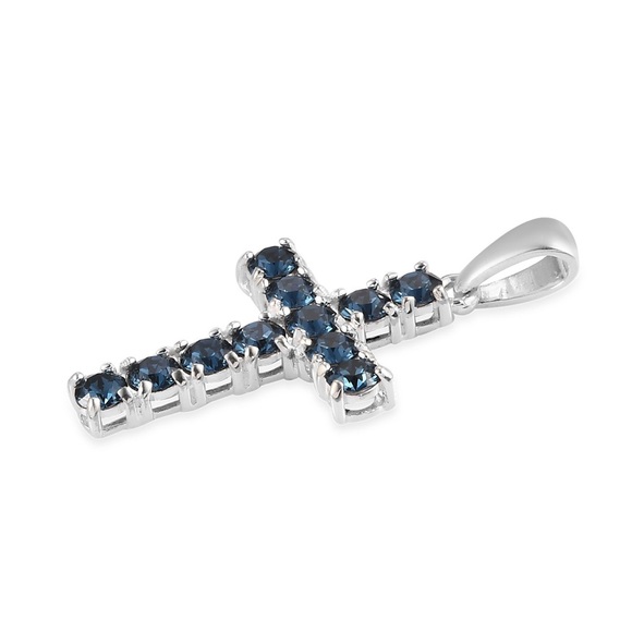 SWAROVSKI Montana Crystal Cross Pendant - Picture 3 of 5